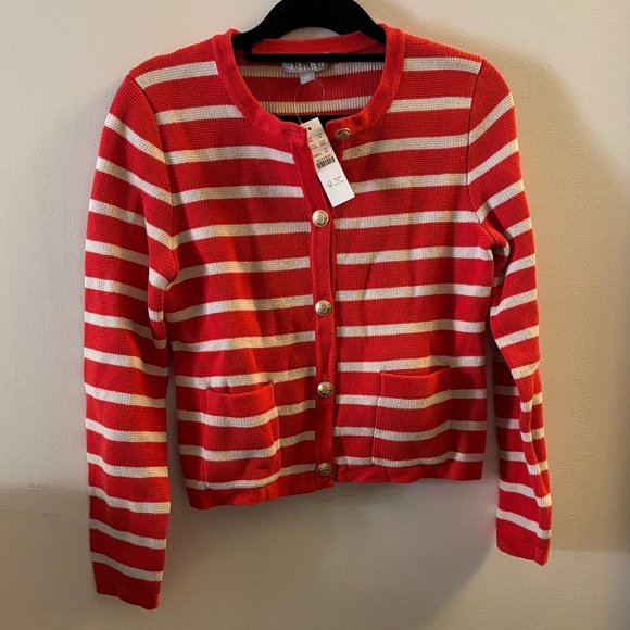 J. Crew Sweaters - Red and White Striped J.Crew Lady Jacket